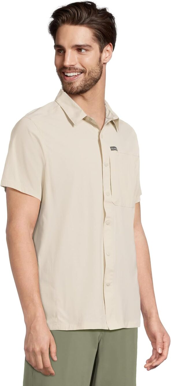 New COLUMBIA Sage Peak Woven Omni-Wick Short Sleeve Button Front Shirt XXL